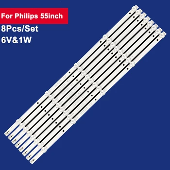 8шт 545 mm Za Philips 55-inčni led traka za tv s pozadinskim osvjetljenjem 6 led-6 i 1 W 55U5080 55PUF6022/T3 55Y5000H X55K 55PUF6052/T3 55PUF6092/T3
