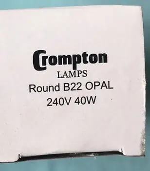 2 komada, Lampe Crompton 240V40W, Okrugla žarulja B22 OPAL 240V 40W 40W240V VERIVIDE CAC60 F