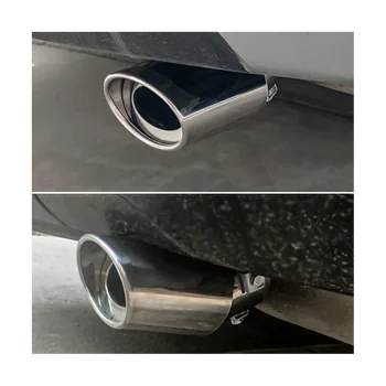 Savjet automobila ispušnih cijevi od nehrđajućeg čelika, 2,1-1,5 cm, univerzalne modifikacija ispušne cijevi automobila, горловина ispušne cijevi (srebrni)