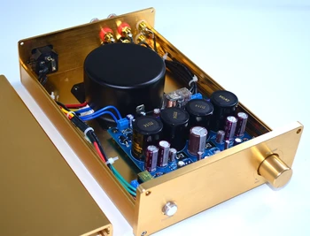 Klasični pojačalo snage LM1875 HiFi zlatni s regulatorom jačine zvuka, pojačalo 20 W * 2