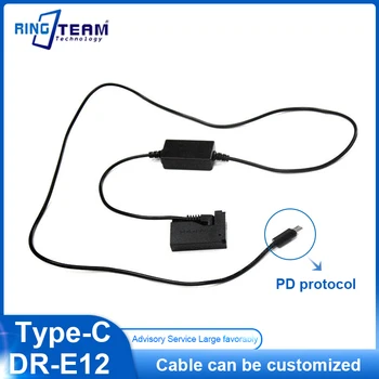 Kabel PD USB-C TYPE-C DC 3,0*1,1 mm + LP-E12 Lažno Baterija DR-E12 Spojnica istosmjerne struje ACK-E12 za kamere M M2 M10 M50 M100