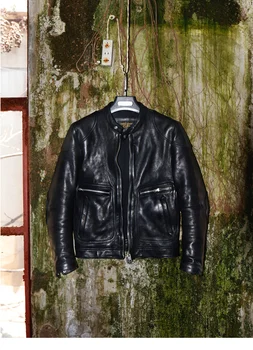 brand 2023, luksuzna pravi nova jakna od debelog дубленой crne talijanske kožuh Cidu.Luksuzno kvalitetan kaput od prave kože cool rider.