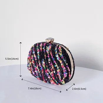Luksuzni boji ženski клатч sa štrasom, večernje torbu, design mini torba preko ramena na lancu, ženske torbice i torbe okruglog oblika