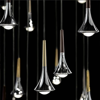 Nordijsko lampa Moderne led rasvjetna tijela Jednostavne viseće svjetiljke za uređenje doma lusteri i Stepenice za Potkrovlje Sjaj Метеоритный kiša, staklene lampe