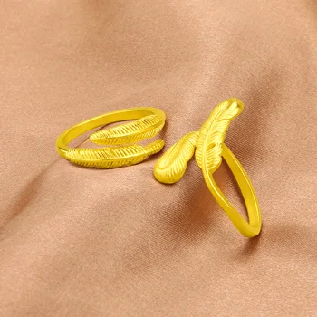 Soild Prsten od 18 Karatnog Žutog zlata s olovkom za žene, Vjenčanja Vjenčani Prsten 999, Nakit, Božićne darove