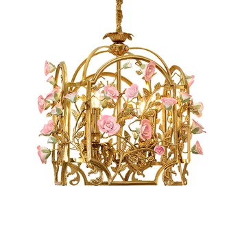 Lampa DINGFAN u francuskom stilu baroka, dom dekorativni luksuzne keramike viseći svijećnjak u obliku cvijeta, ukras za vjenčanje