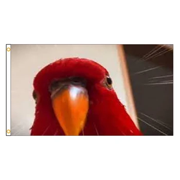 90x150 cm, Crvena zastava s papagaj Za ukras