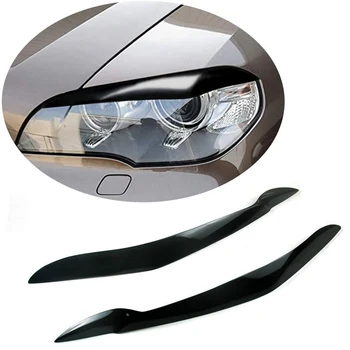Automobili prednji prednji far od smole, maska za obrve i kapke za BMW X5 E70 2007-2013, sjaj crna