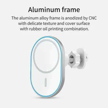automatska Aluminijska legura univerzalni 15 W brzo punjenje Qi Auto Bežični Magnetski Punjači držač telefona magnetsko punjač za iphone12
