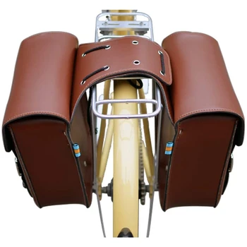 Kvalitetna torba za lančanik stupa u retro stilu od čvrste kože straga za sjedišta bicikla u retro stilu