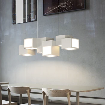 Moderna led stropne lampe za stolom, kuhinje, restorana, минималистичная četvrtasta bijela kreativno iskoristiti luster, rasvjeta