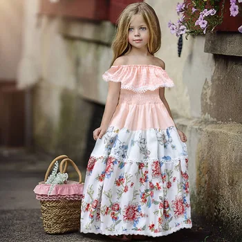 Smještaj haljina za djevojčice, dječje haljine za djevojčice, ljetno dječja elegantna haljina princeze s cvjetnim uzorkom, odjeća za djevojčice 1, 2, 3, 4, 5 godina