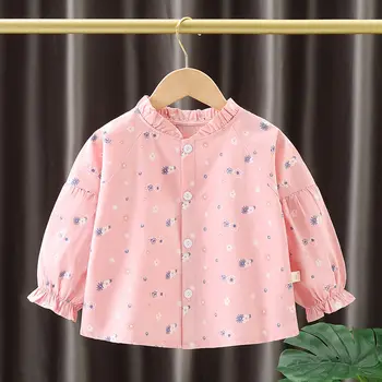 Bluze i majice za djevojčice, korejski moda, хлопковая košulju s cvjetnim ispis za dojenčad i malu djecu, dječje odjeće za djevojčice Q514