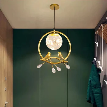 Skandinavski led viseće svjetiljke Svjetiljka Moderna željeza umjetničko prsten s ptica za dječje sobe Viseći svijećnjak Noćni lampe rasvjeta za dom dekor