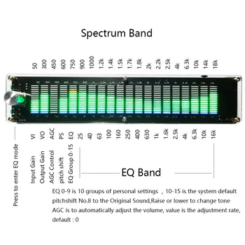 Led pozadinsko osvjetljenje razinu glazbenog spektra LED2015, multi-mode DSP-equalizer, equalizer, soundbox, akrilna Boja ljuske