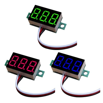 0,36 inčni mini LCD digitalni voltmetar mjerač napona Ploča Voltmetar Detektor monitor 2 Žice Crvena Zelena plava led